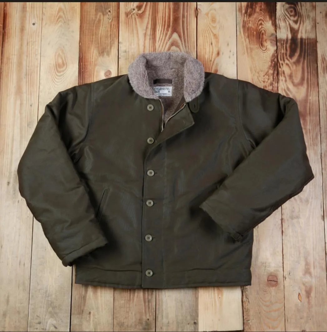 Pike Brothers Chaqueta 1944 N1 Deck Jacket waxed oliv - Imagen 7