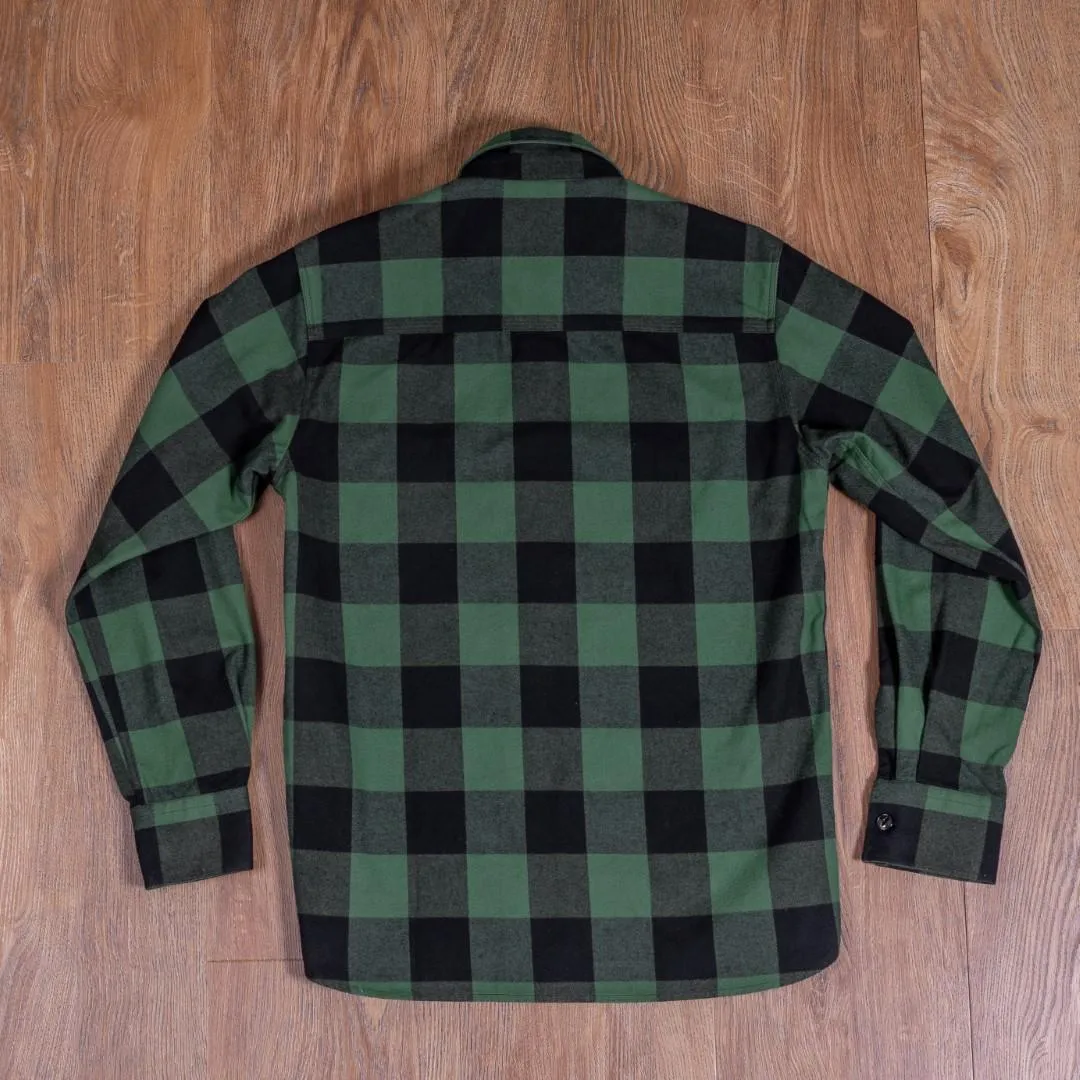 Pike Brothers Camisa de franela verde 1943 CPO Shirt Buffalo green flannel - Imagen 3