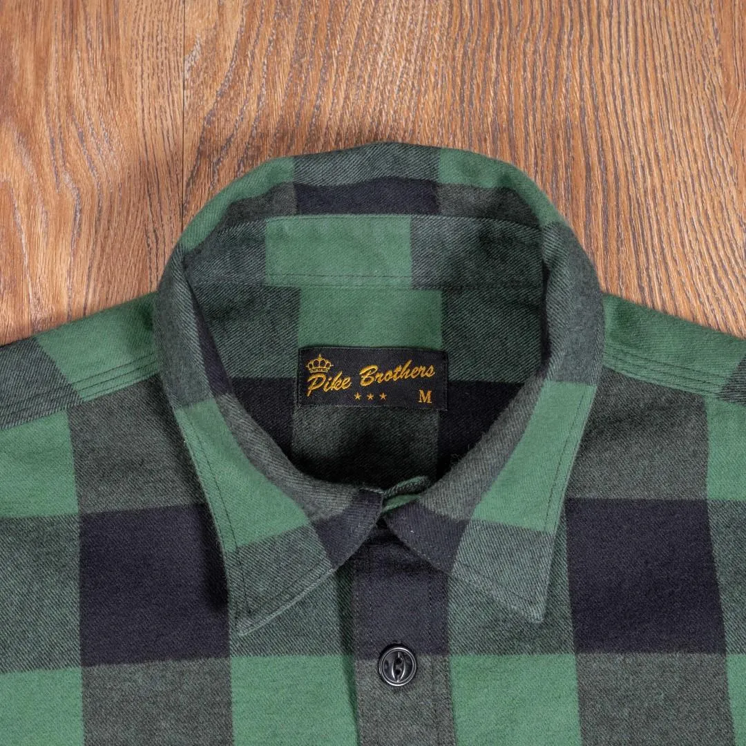 Pike Brothers Camisa de franela verde 1943 CPO Shirt Buffalo green flannel - Imagen 4