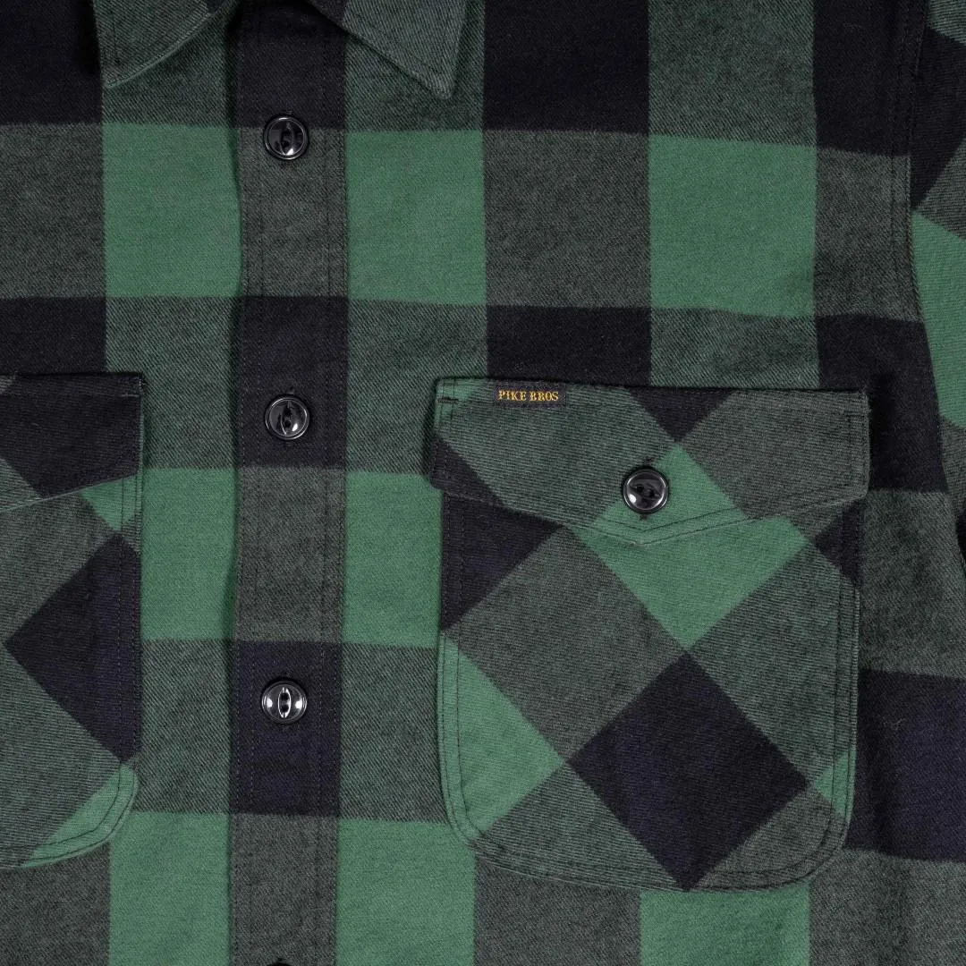 Pike Brothers Camisa de franela verde 1943 CPO Shirt Buffalo green flannel - Imagen 5
