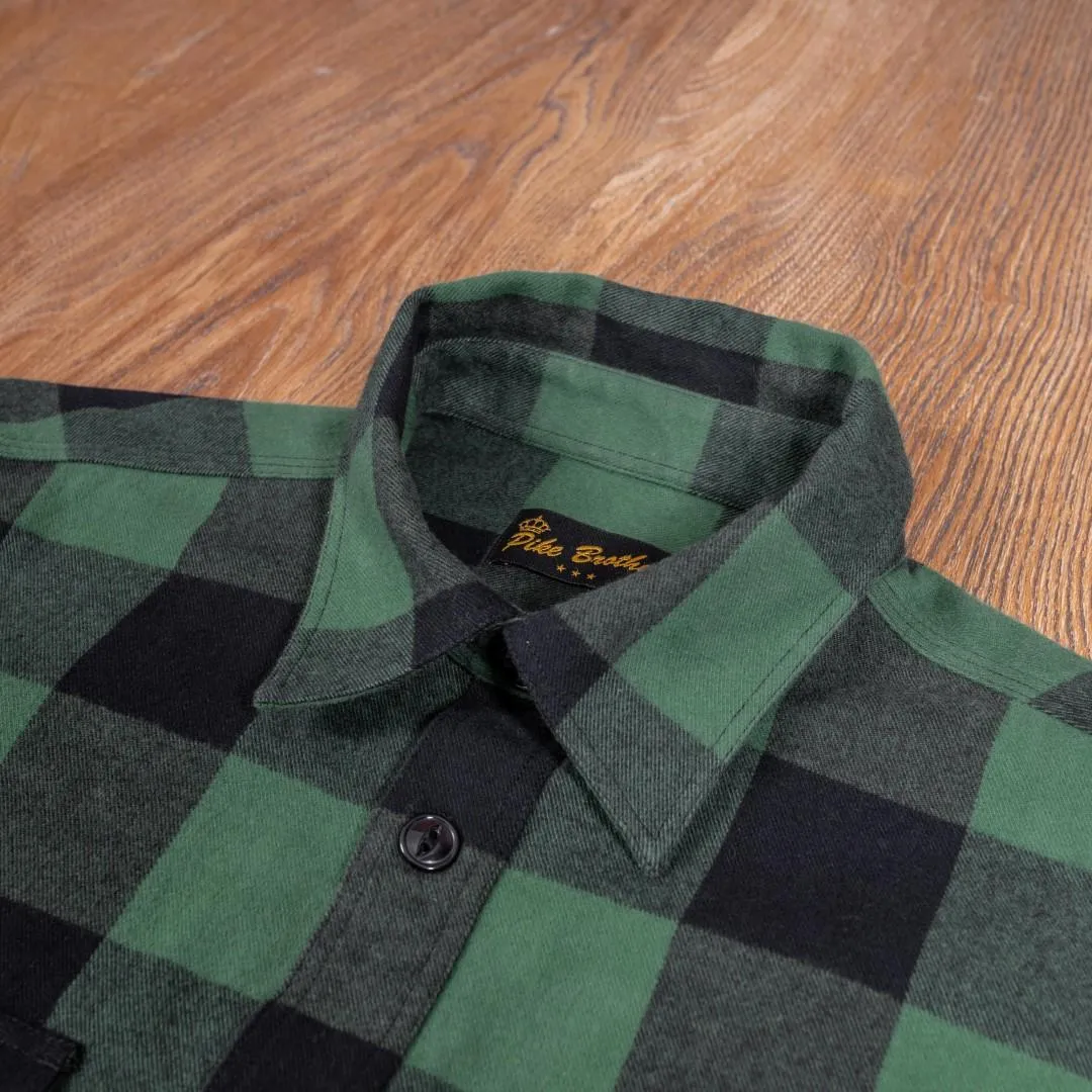 Pike Brothers Camisa de franela verde 1943 CPO Shirt Buffalo green flannel - Imagen 6