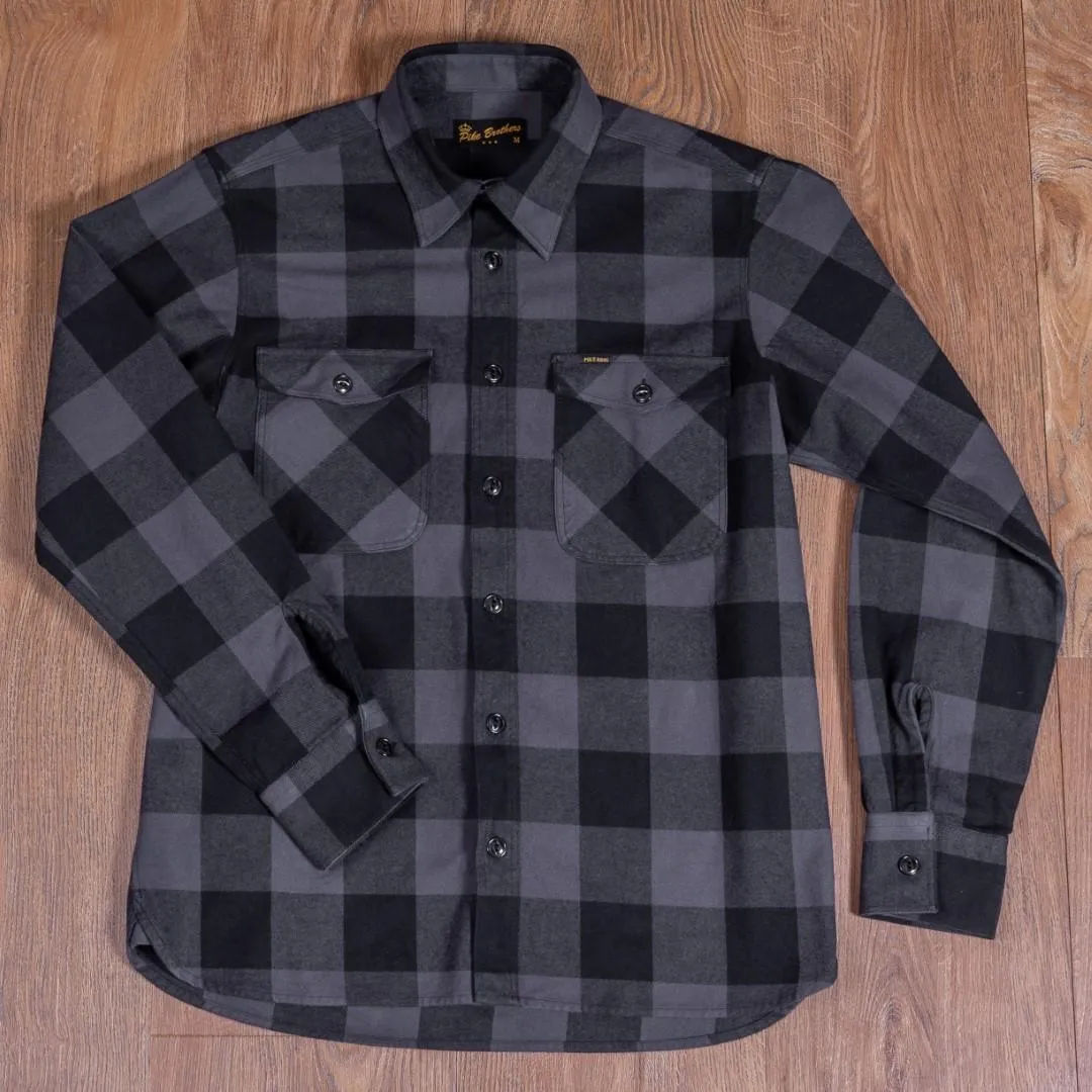 Pike Brothers camisa de franela gris 1943 CPO Shirt Buffalo grey flannel - Imagen 2