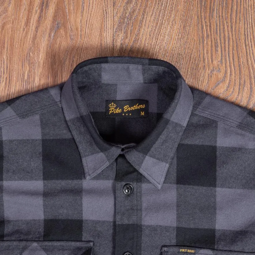 Pike Brothers camisa de franela gris 1943 CPO Shirt Buffalo grey flannel - Imagen 4
