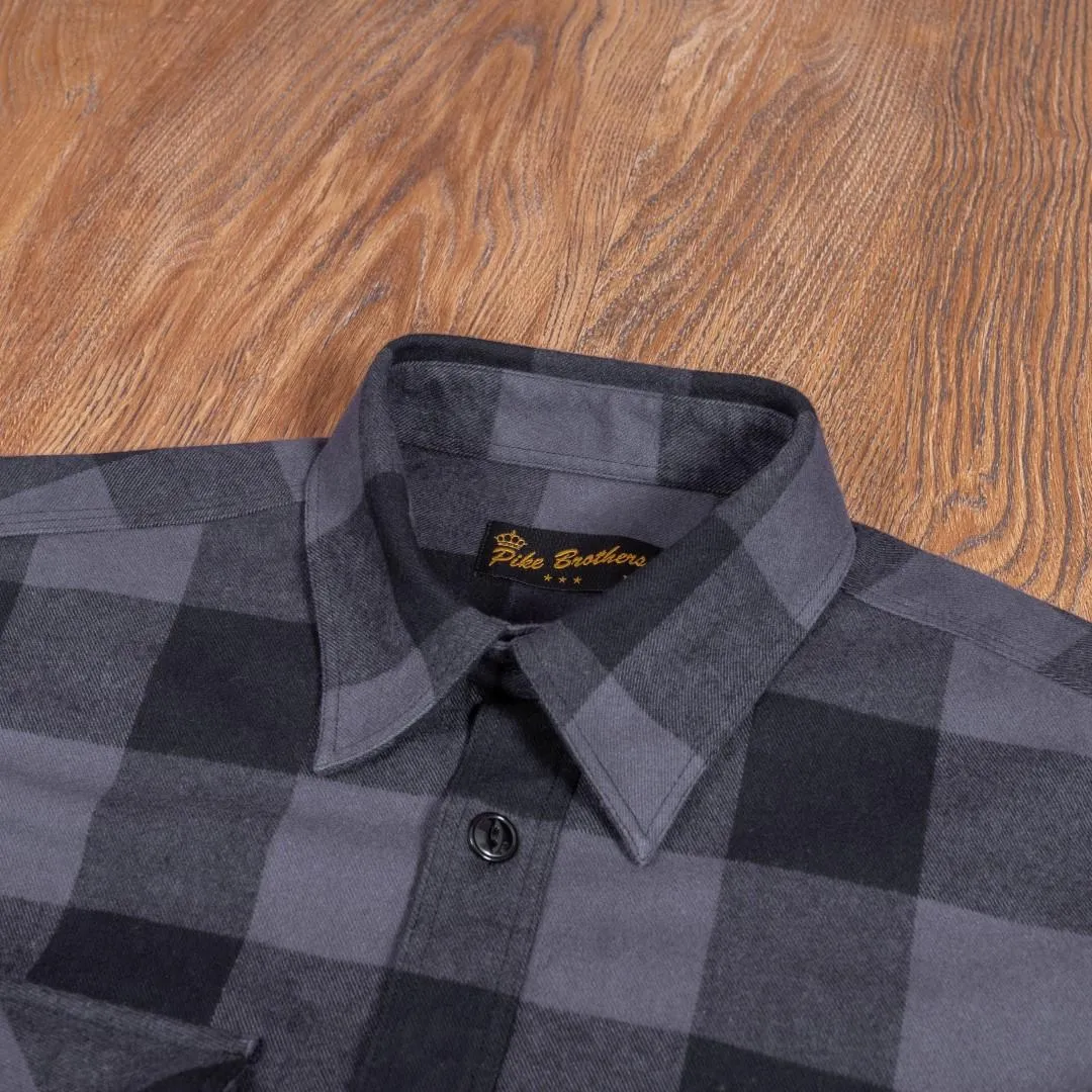 Pike Brothers camisa de franela gris 1943 CPO Shirt Buffalo grey flannel - Imagen 7