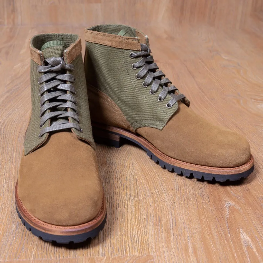 Bota marron de ante y verde oliva 1952 Lowkinawa Boots rough-out - Imagen 2
