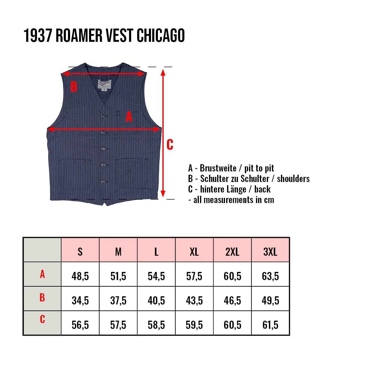 1937 Roamer Vest Chicago black - Imagen 2