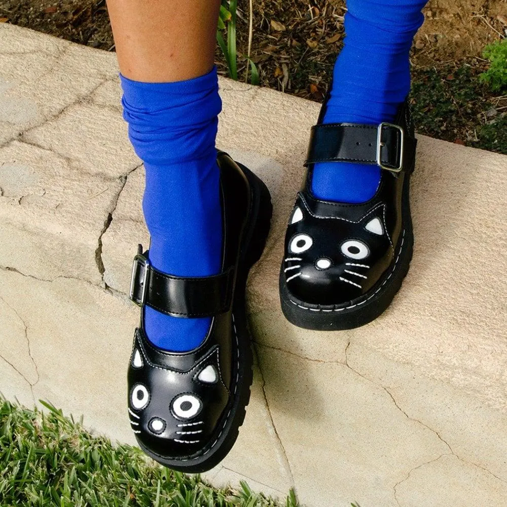 T.U.K. Black Leather Kitty Anarchic Mary Janes - Imagen 2