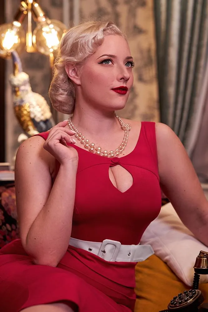 Vestido de tubo rojo Rosita-Rose - Imagen 5