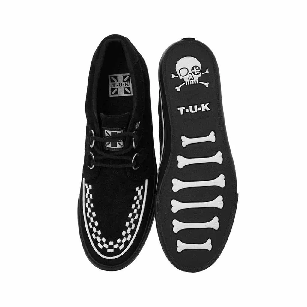 T.U.K. Creeper Sneaker Black Suede & White Interlace - Imagen 2