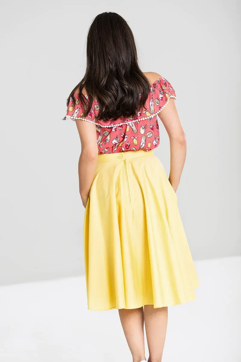 Bunny Falda con vuelo Paula de los años 50 en amarillo - Imagen 4