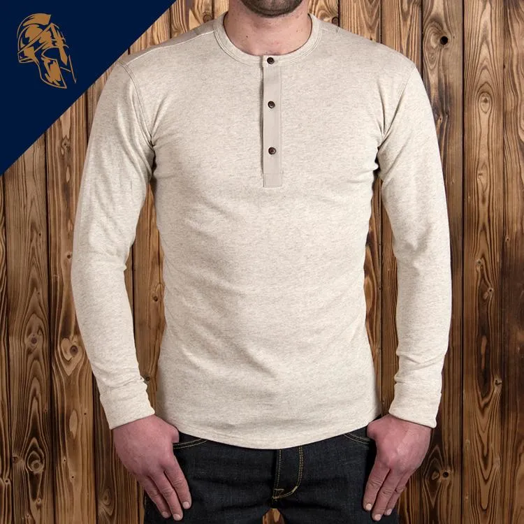 Camiseta de manga larga 1927 Henley Shirt long sleeve ecru melange - Imagen 5