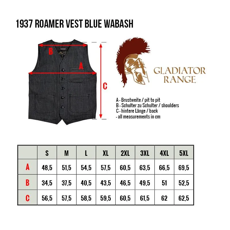 1937 Roamer Vest blue wabash - Imagen 2