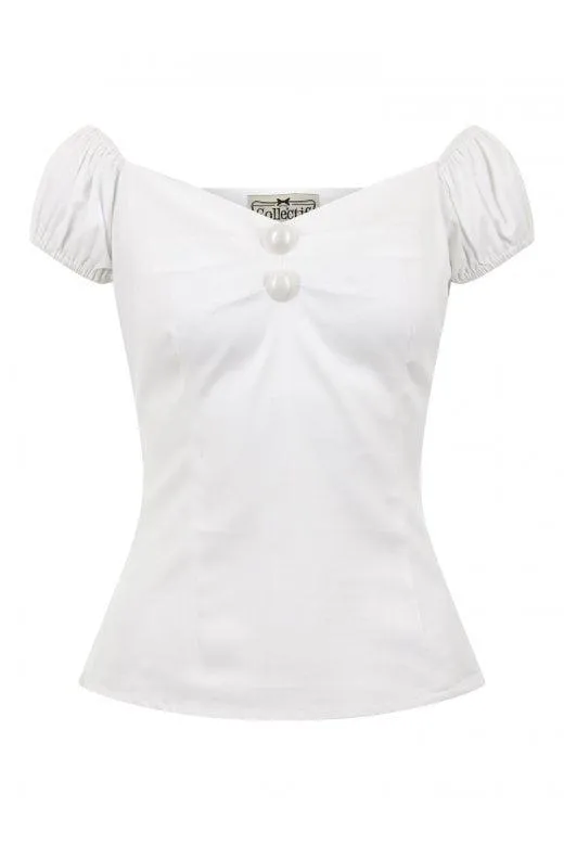 Top blanco Collectif Mainline Dolores - Imagen 2