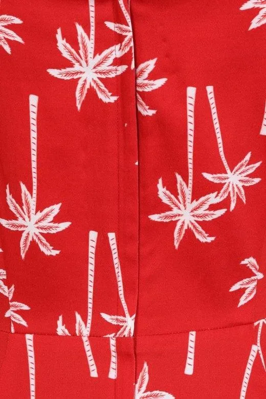 Vestido rojo con palmeras Mainline Dolores - Imagen 5