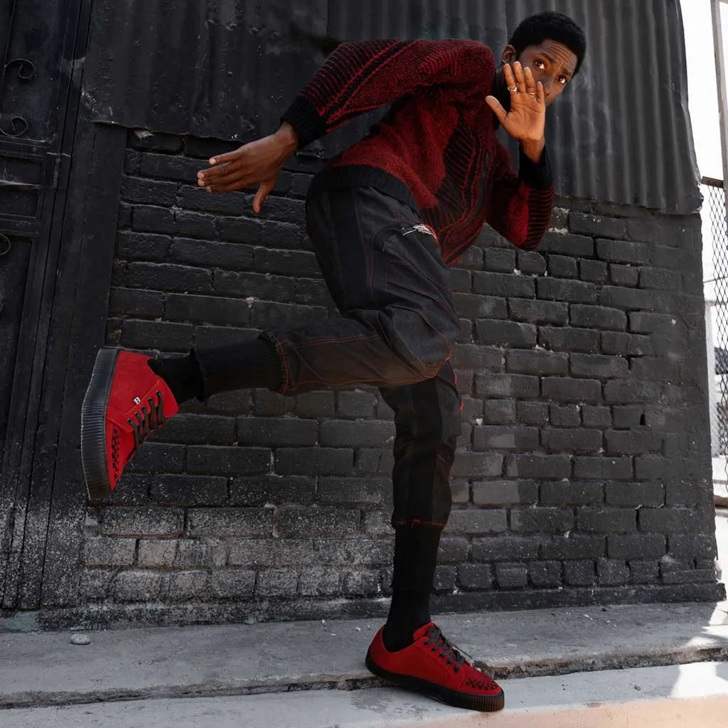 Ribbed Sole Sneaker Red Suede - Imagen 3