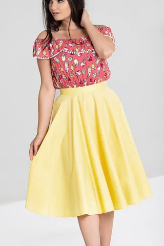 Bunny Falda con vuelo Paula de los años 50 en amarillo - Imagen 3