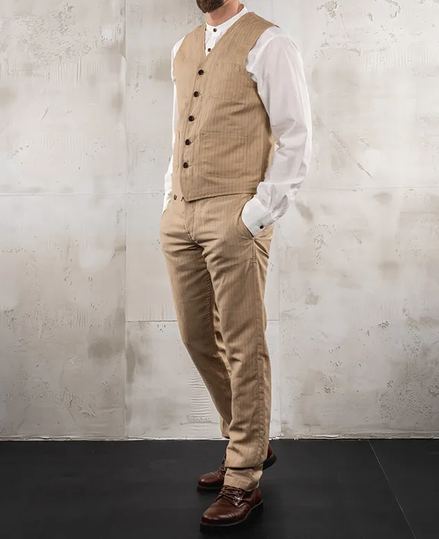 Pantalón 1947 Harvester Trousers Chicago sand lino - Imagen 6