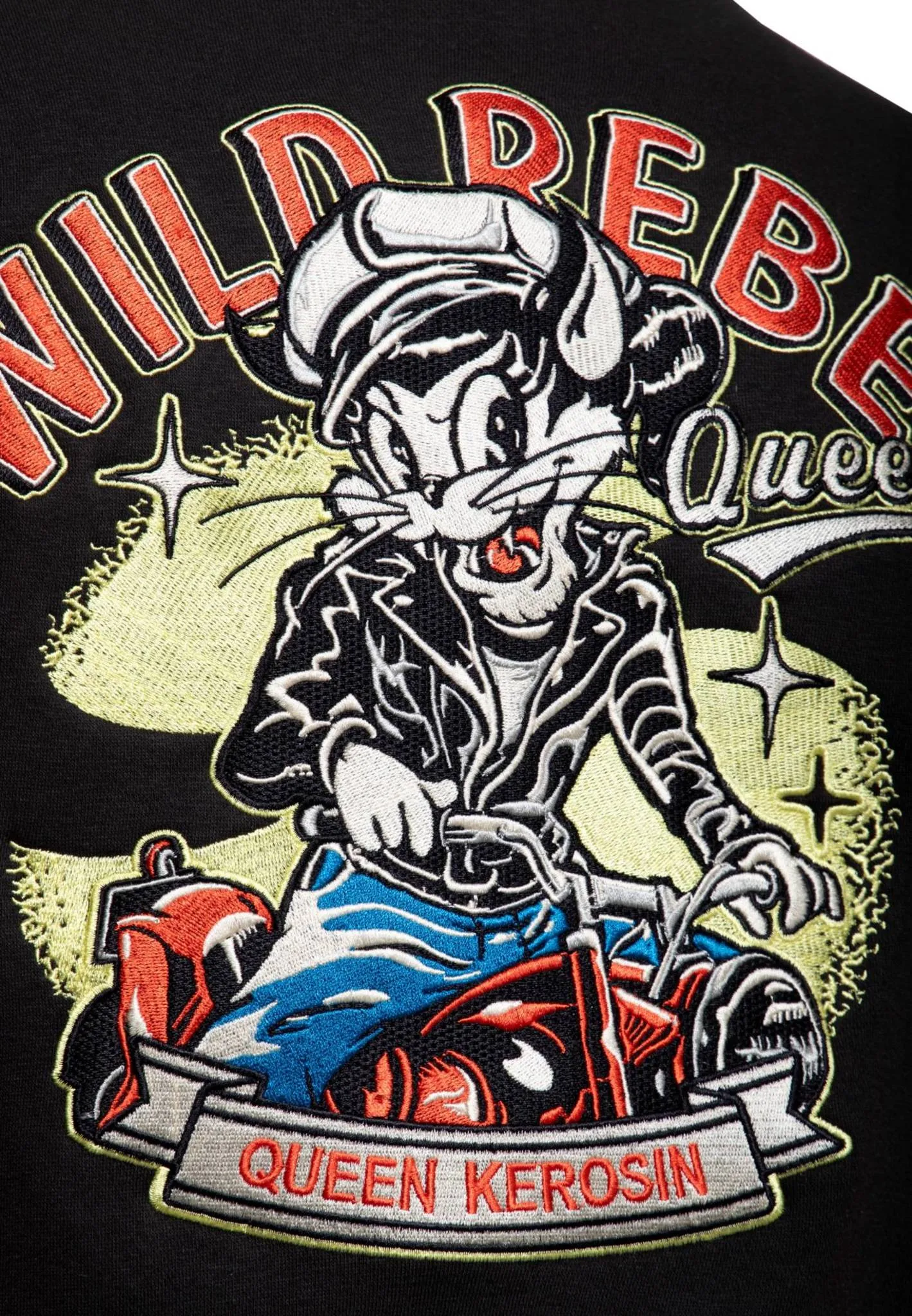 Chaqueta universitaria Queen Kerosin Damen college Jacket «Wild Rebel» - Imagen 2