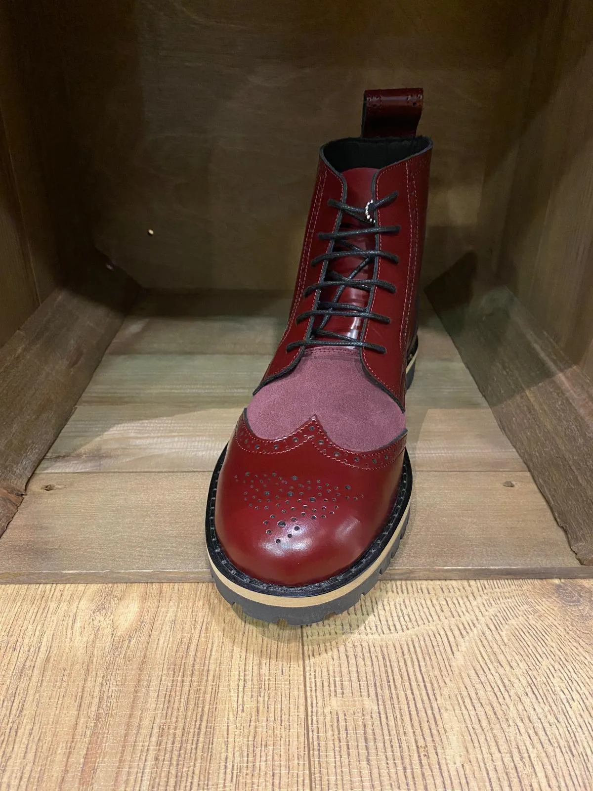 Botas Steel Ground cuero y ante burgundy - Imagen 3