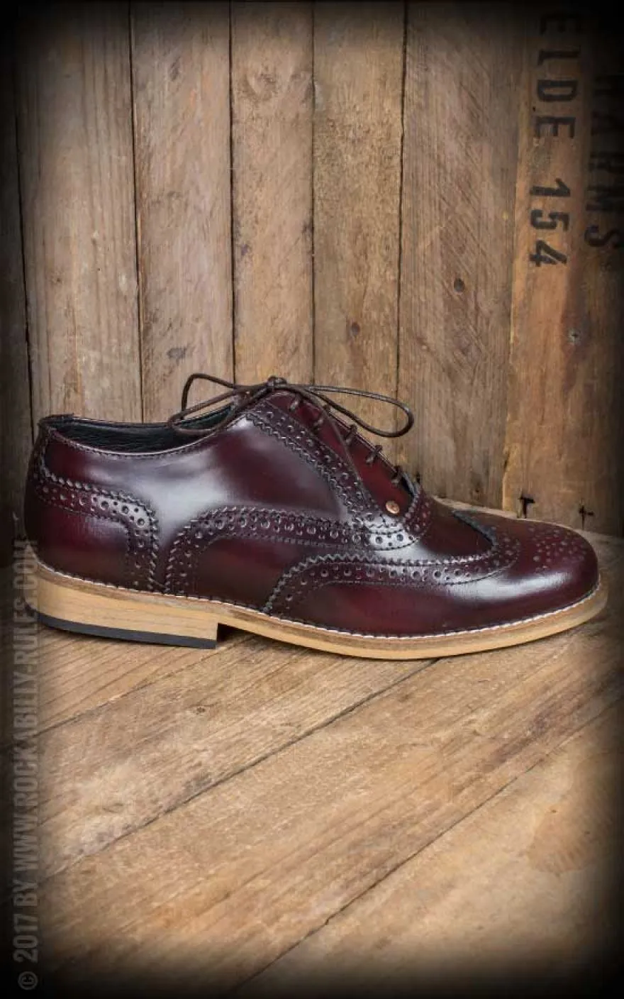 Steel Ground Oxford de cuero Gatsby Brogue Burdeos - Imagen 2