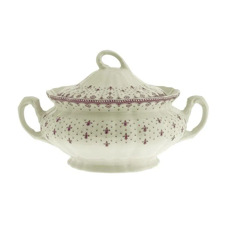 Vajilla La Cartuja de Sevilla Colección Flor de Lis Rosa 56 Piezas - Imagen 5