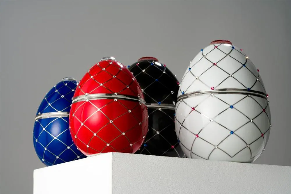 Vela Ladenac Huevo Cerámica Rojo y Plata 200 ml - Imagen 2